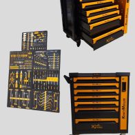 KM-8/7 Drawers Tool Cabinet Dynametric Edition with EVA Tray - Black/Orange