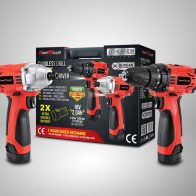 KraftMuller Cordless Drill and Cordless Driver set - Powerful and versatile with two extra double batteries.