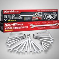 KraftMuller 25-Piece Wrench Combination Set - Comprehensive wrenches for various applications.