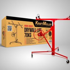 KRAFTMULLER DRYWALL LIFT 70 KG KM-5001 in action, effortlessly lifting plasterboard with its stable design.