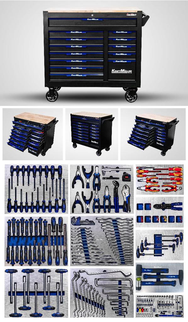 KRAFTMULLER 13 Drawers Tool Cabinet Jumbo XXL Flex Edition 471pcs