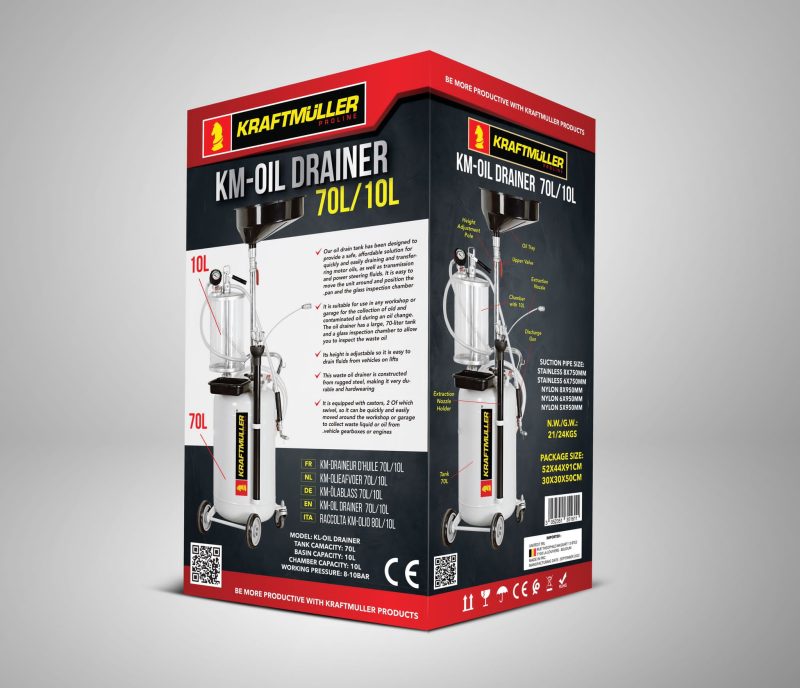 KRAFTMULLER - Oil Drainer 70L/10L - Efficient and Versatile Oil Draining Tool