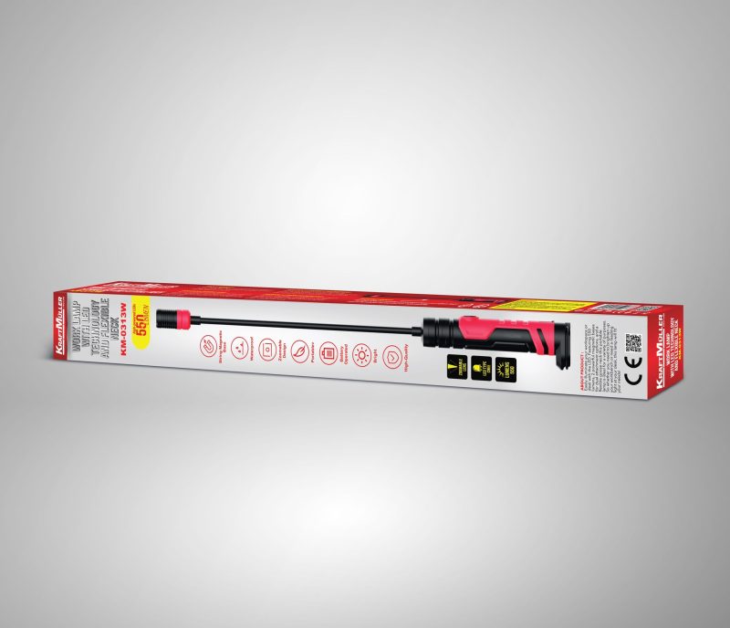 KraftMuller LED Work Lamp - Flexible neck and magnetic base for versatile lighting.